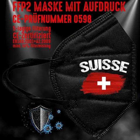 FFP2 Maske "Schweiz Suisse" 4 Farben