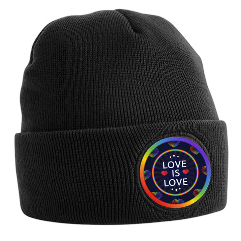 Beechfield Circular Patch Mütze "Love Is Love"