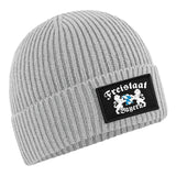 YouDesign Cap Grau Beechfield Patch Mütze "Freistaat Bayern"