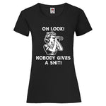 YouDesign T-Shirt XS / Schwarz Woman T-Shirt "Give a Shit" 2 Farben