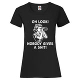 YouDesign T-Shirt XS / Schwarz Woman T-Shirt "Give a Shit" 2 Farben