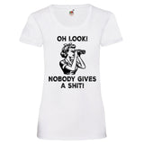 YouDesign T-Shirt XS / Weiß Woman T-Shirt "Give a Shit" 2 Farben