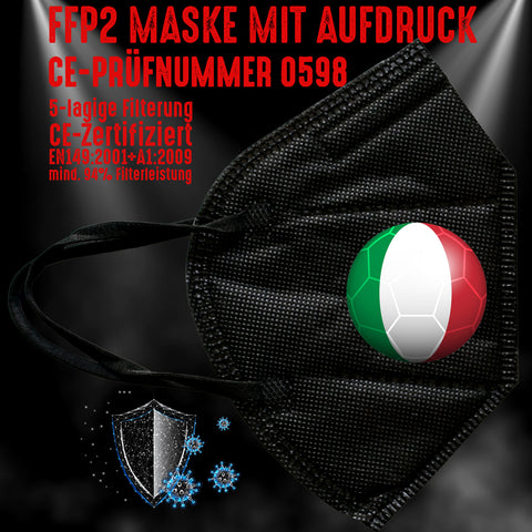 FFP2 Maske "Italien Italia Fußball" 4 Farben