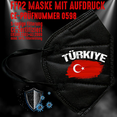 FFP2 Maske "Türkei Türkiye" 4 Farben