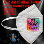 FFP2 Maske "Eigenes Logo oder Text" 4 Farben