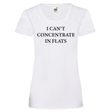 Woman T-Shirt "I Can't Concentrate In Flats" 3 Farben