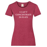 Woman T-Shirt "I Can't Concentrate In Flats" 3 Farben