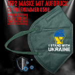 FFP2 Maske "I Stand With Ukraine" 8 Farben
