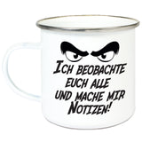 Emaille-Tasse "Notizen"