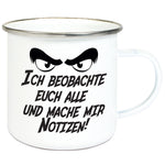 Emaille-Tasse "Notizen"