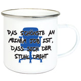 Emaille-Tasse "Stuhl dreht"