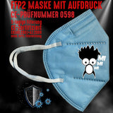 YouDesign Maske Azurblau FFP2 Maske "MiMiMi" 8 Farben