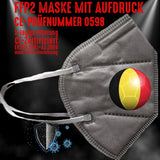 YouDesign Maske Grau FFP2 Maske "Belgien Fußball" 4 Farben