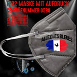 YouDesign Maske Grau FFP2 Maske "Frankreich France" 4 Farben