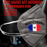 YouDesign Maske Grau FFP2 Maske "Frankreich France" 4 Farben