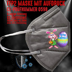 YouDesign Maske Grau FFP2 Maske "Malender Hase" 8 Farben
