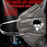 YouDesign Maske Grau FFP2 Maske "MiMiMi" 8 Farben