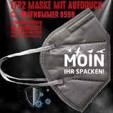 YouDesign Maske Grau FFP2 Maske "Moin" 8 Farben