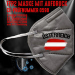 YouDesign Maske Grau FFP2 Maske "Österreich Austria" 4 Farben