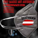 YouDesign Maske Grau FFP2 Maske "Österreich Austria" 4 Farben