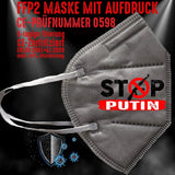 YouDesign Maske Grau FFP2 Maske "Stop Putin" 8 Farben