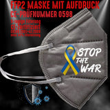 YouDesign Maske Grau FFP2 Maske "Stop The War" 8 Farben