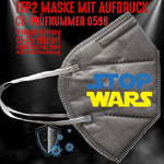 YouDesign Maske Grau FFP2 Maske "Stop Wars" 8 Farben