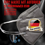 YouDesign Maske Grau FFP2 Maske "Team Germany" 4 Farben