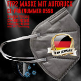 YouDesign Maske Grau FFP2 Maske "Team Germany" 4 Farben