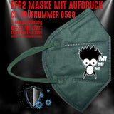 YouDesign Maske Grün FFP2 Maske "MiMiMi" 8 Farben
