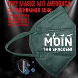 YouDesign Maske Grün FFP2 Maske "Moin" 8 Farben