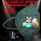 YouDesign Maske Grün FFP2 Maske "Osterhase" 8 Farben