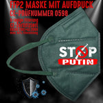 YouDesign Maske Grün FFP2 Maske "Stop Putin" 8 Farben