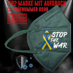 YouDesign Maske Grün FFP2 Maske "Stop The War" 8 Farben