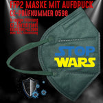YouDesign Maske Grün FFP2 Maske "Stop Wars" 8 Farben