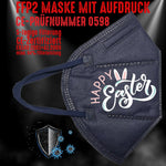 YouDesign Maske Navy FFP2 Maske "Happy Easter" 8 Farben