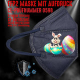 YouDesign Maske Navy FFP2 Maske "Osterhase" 8 Farben
