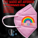 YouDesign Maske Rosa FFP2 Maske "Be Visible" 3 Farben