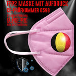 YouDesign Maske Rosa FFP2 Maske "Belgien Fußball" 4 Farben