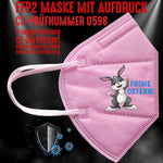 YouDesign Maske Rosa FFP2 Maske "Frohe Ostern" 8 Farben