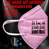 YouDesign Maske Rosa FFP2 Maske "Keinen Bock" 3 Farben