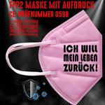 YouDesign Maske Rosa FFP2 Maske "Leben Zurück" 3 Farben