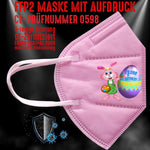YouDesign Maske Rosa FFP2 Maske "Malender Hase" 8 Farben