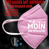 YouDesign Maske Rosa FFP2 Maske "Moin" 8 Farben