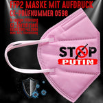 YouDesign Maske Rosa FFP2 Maske "Stop Putin" 8 Farben