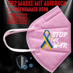 YouDesign Maske Rosa FFP2 Maske "Stop The War" 8 Farben