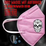 YouDesign Maske Rosa FFP2 Maske "Sugar Skull" 3 Farben
