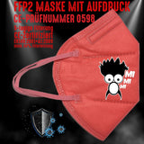 YouDesign Maske Rot FFP2 Maske "MiMiMi" 8 Farben