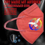 YouDesign Maske Rot FFP2 Maske "Peace for Ukraine" 8 Farben