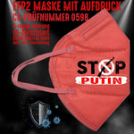 YouDesign Maske Rot FFP2 Maske "Stop Putin" 8 Farben